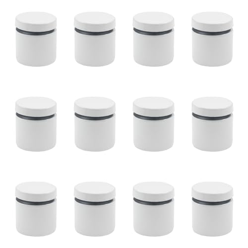 Bivethoi white stainless steel standoff screws, 1 x 1 inch spacers, 12-piece set