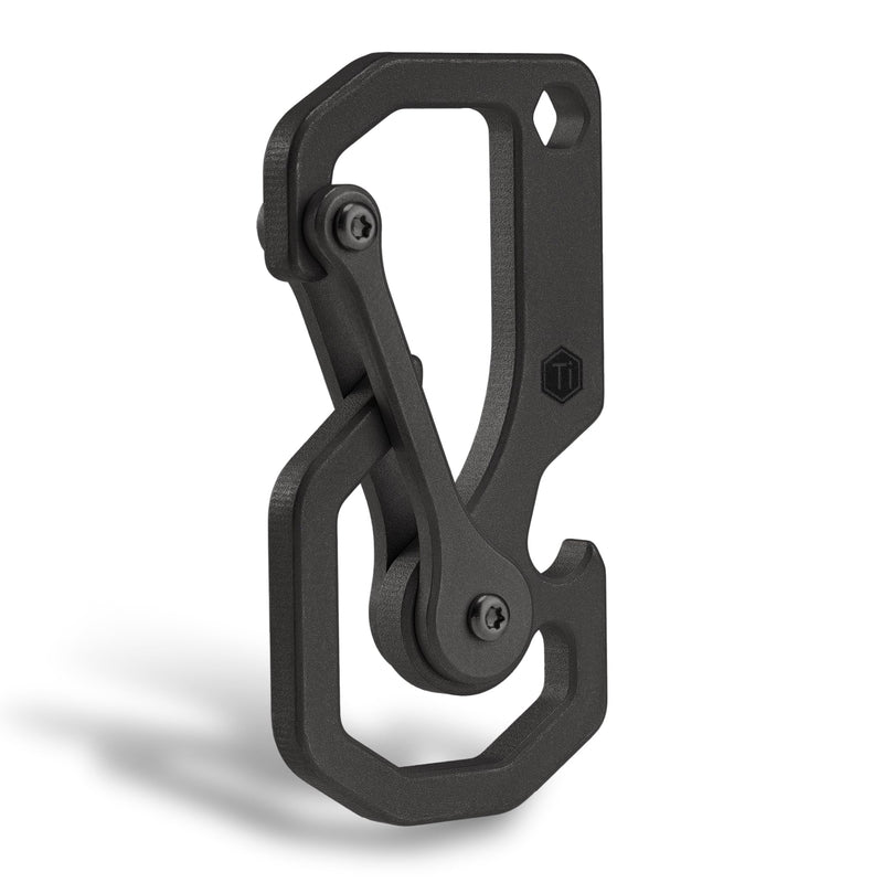 KeyUnity Titanium Carabiner Keychain Tool, 3 Functions in 1 Multitool for Everyday Carry (KU06BK) Ku06bk