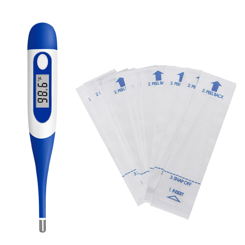 [Australia - AusPower] - [Value Bundle] Berrcom Digital Thermometer DT008 & Berrcom Disposable Digital Thermometers Probe Covers Set of 100 for Adults and Kids DT100TZ 