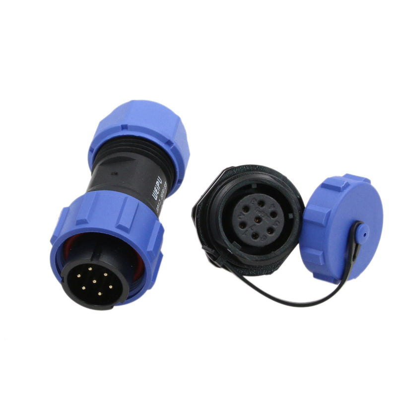 [Australia - AusPower] - SP17 7 Pin Connector 5A Power Aviation Circular Threaded Solder Rear Mount Panel Socket Plug, 18AWG Wire 7 pin 5A 