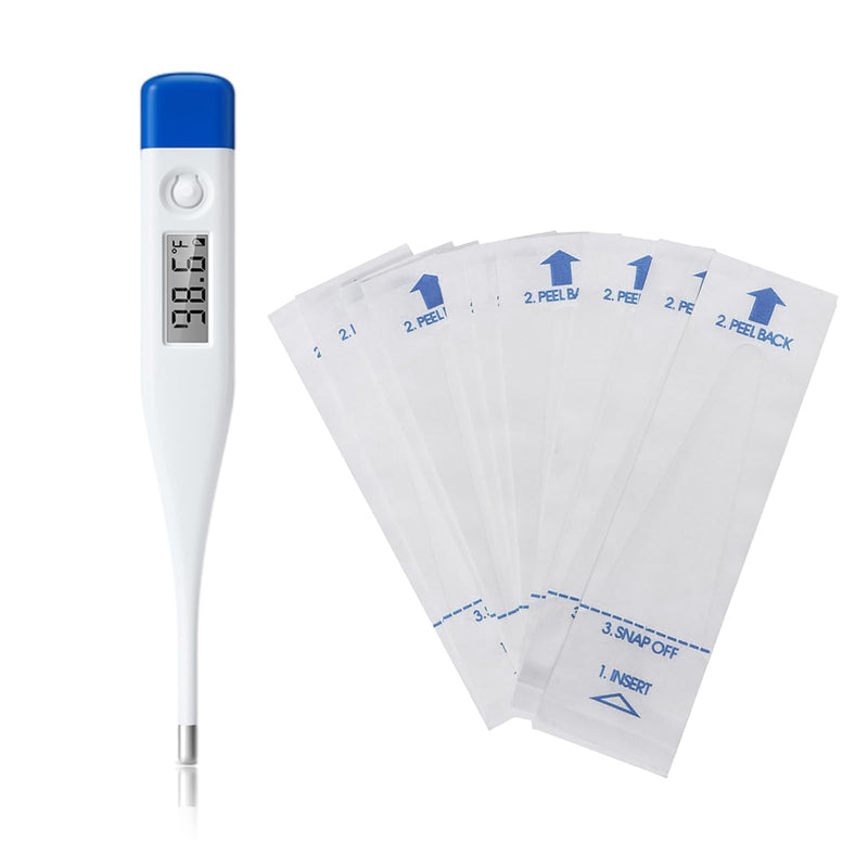 [Australia - AusPower] - [Value Bundle] Berrcom Digital Thermometer DT007 & Berrcom Disposable Digital Thermometers Probe Covers Set of 100 for Adults and Kids DT100TZ 