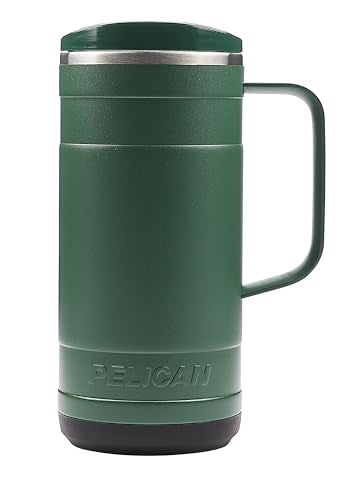 Pelican Hydration Pelican Ridge™ 18 oz Vacuum Insulated Tumbler - Recycled Stainless Steel Double Wall Travel with Dual Lid, Powder Coated Insulated Coffee Mug For Hot Cold Drinks, Hunter