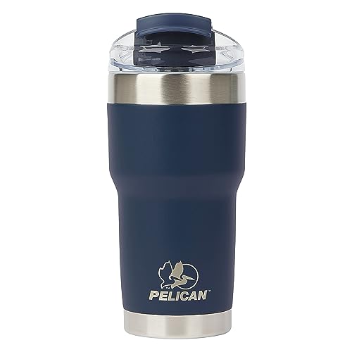Pelican Hydration Pelican Traveler™ 22 oz Vacuum Insulated Tumbler - Stainless Steel Double Wall Travel with Dual Lid, Powder Coated Insulated Coffee Mug For Hot Cold Drinks, Midnight