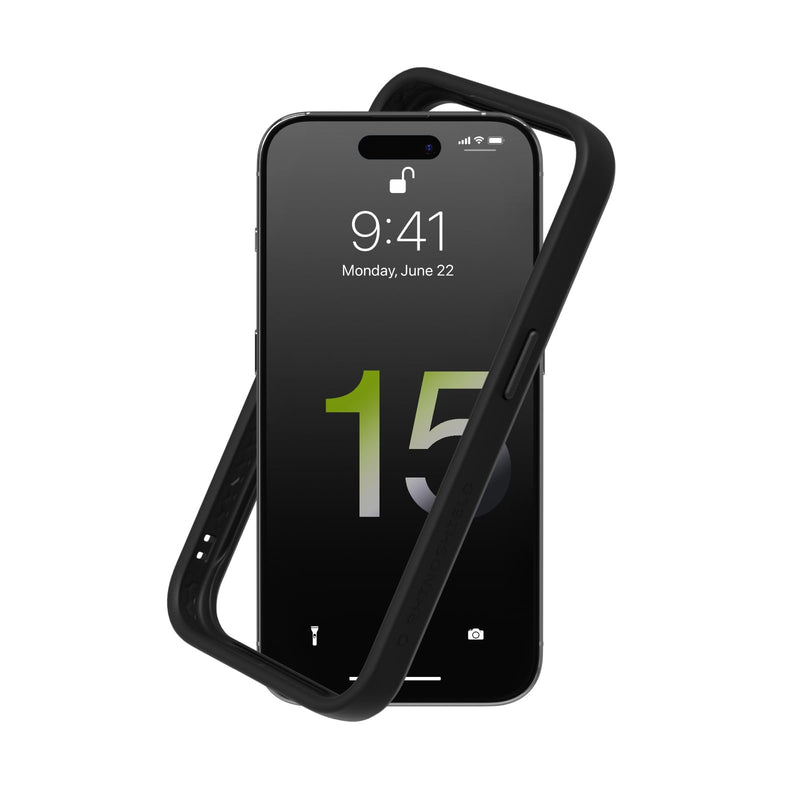 [Australia - AusPower] - RhinoShield Bumper Case Compatible with [iPhone 15 Pro Max] | CrashGuard - Shock Absorbent Slim Design Protective Cover 3.5M / 11ft Drop Protection - Black iPhone 15 Pro Max - Black 