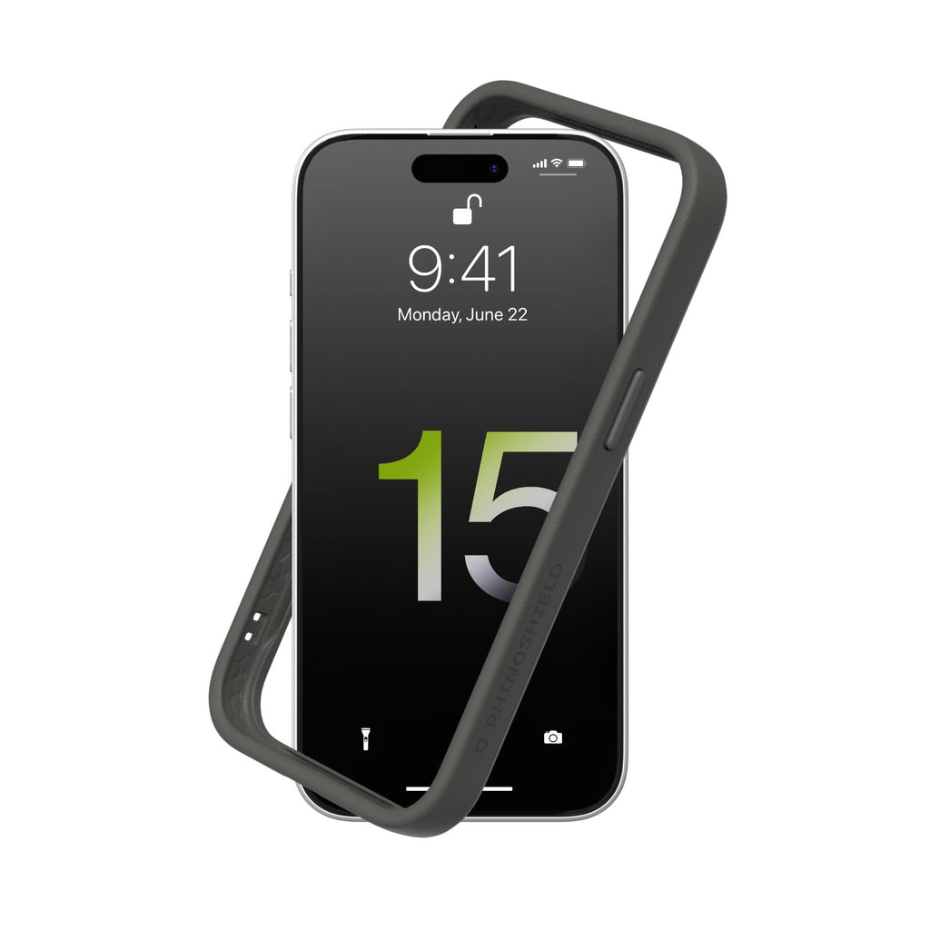 [Australia - AusPower] - RhinoShield Bumper Case Compatible with [iPhone 15] | CrashGuard - Shock Absorbent Slim Design Protective Cover 3.5M / 11ft Drop Protection - Graphite iPhone 15 - Graphite 