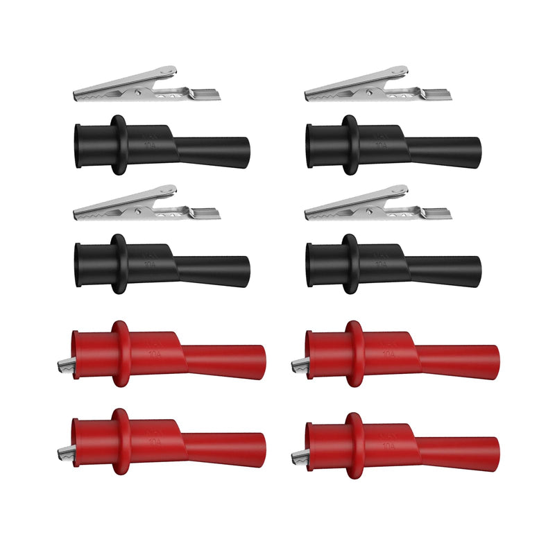[Australia - AusPower] - Multimeter Alligator Clips Set,8PCS Push on Alligator Clips for Test Leads Silicone Alligator Clips Professional 10A Test Kit Test Lead Probe Clip Suitable for Electric Testing Work Cable Lead Clip 