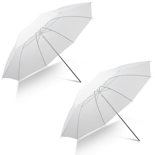 [2 Pack] Photography Umbrella Diffuser Kit,43"/110cm White Translucent Soft Umbrella Diffuser for Studio/Outdoor Photo and Video Lighting Accessories (2 * 43" White)… 2* 43" White