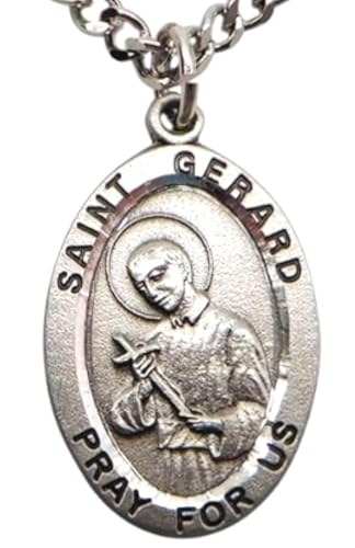St Gerard Pewter Medal USA Made Stainless Steel Chain Patron Boxed Card