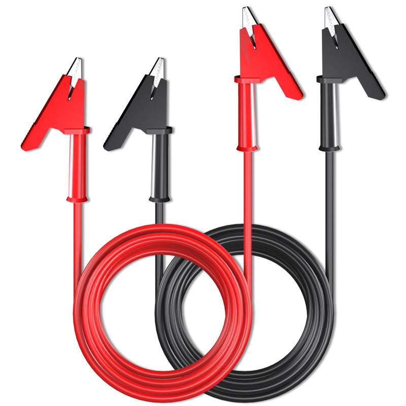 [Australia - AusPower] - Goupchn Alligator Clips Electrical Test Leads 2PCS Dual Ended Crocodile Wire Cable with Insulators Clips Test Flexible Copper Cable for Electrical Testing 10ft/3m Red Black Style A 