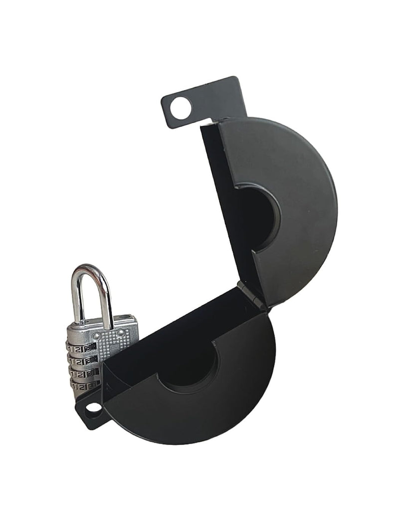 [Australia - AusPower] - Door Knob Lockout Device. 1 lock cover (Matt Black) That disables doorknobs, faucets, valves by blocking keyhole access & preventing turning for security (1 padlock included). Matt Black 