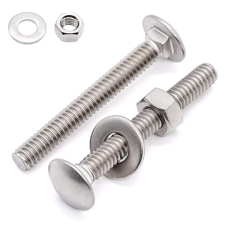[Australia - AusPower] - (8 sets) M8-1.25 x 70mm Stainless Steel Carriage Bolts Screws Kits, Round Head Square Neck Screws, Hex Nuts & Flat Washers, 304 Stainless Steel 18/8, Full Thread 8 
