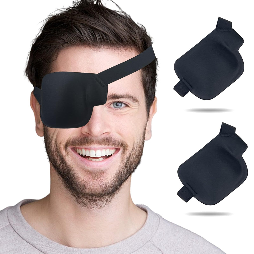 [Australia - AusPower] - Eye Patch, 2PCS Medical Eye Patches for Adults Kids, 3D Amblyopia Lazy Eye Patches for Right Eye (Right) 