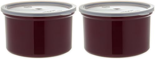 Carlisle FoodService Products Round Storage Container with Lid, 1.5 Quart Crock, Brown (Pack of 2) 1.5 Quarts (Pack of 2)