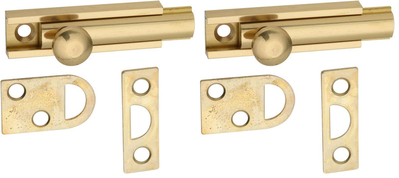 National Hardware N197-962 V1922 Flush Bolt in Solid Brass,2 Inch (Pack of 2) 2" (Pack of 2)