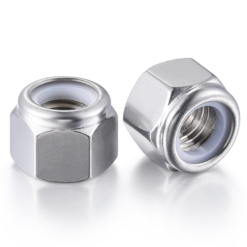 [Australia - AusPower] - Wensilon(50pcs)1/4-20 Self Clinching Nuts 304 Stainless Steel Self-Lock Nylon Inserted Hex Lock Nuts 1/4-20 50 