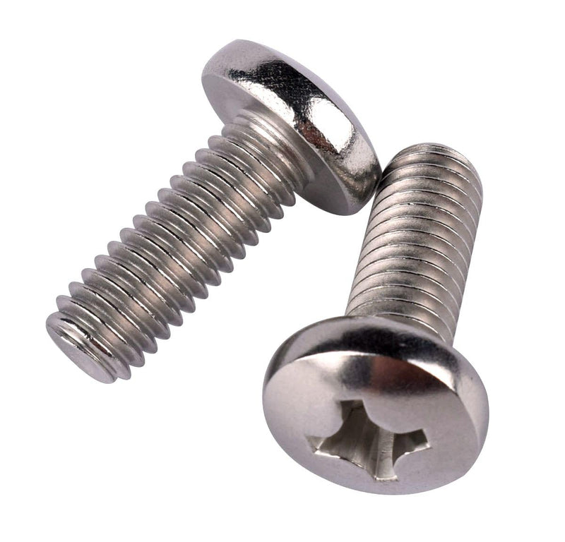 [Australia - AusPower] - 1/4-20 x 5/8" Pan Head Machine Screw Phillips Bolt, 304 Stainless Steel 18-8, Full Thread, Pack of 20 1/4-20 x 5/8" (20 Pcs) 