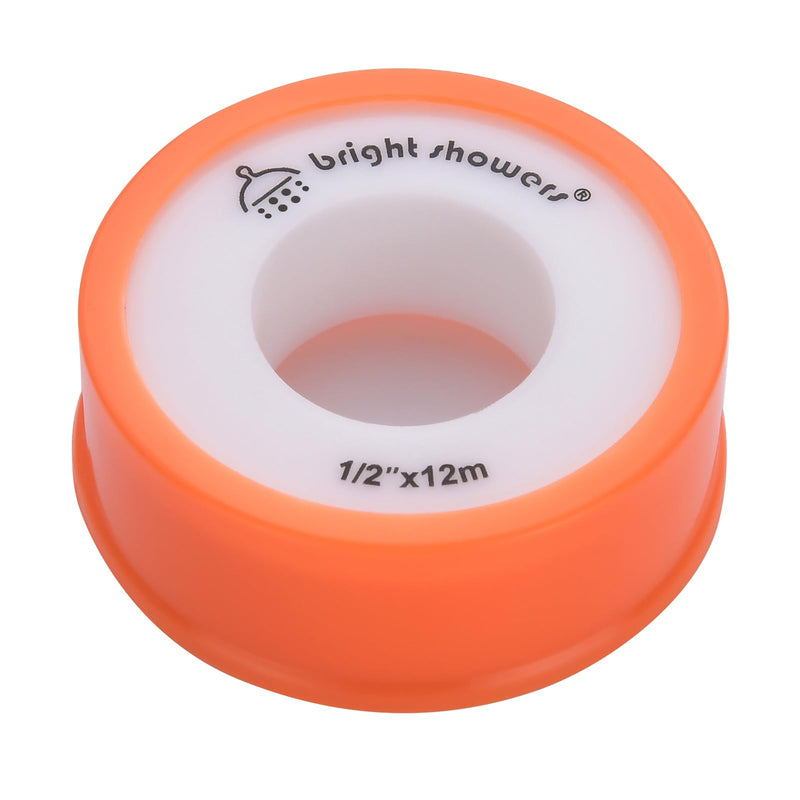 [Australia - AusPower] - BRIGHT SHOWERS Teflon Tape Plumbers Tape PTFE Water Sealant Thread Tape, Plumbing Tape for Shower Heads and Pipe Thread Sealing, 472" Length 1/2" Width White 1 Pack 