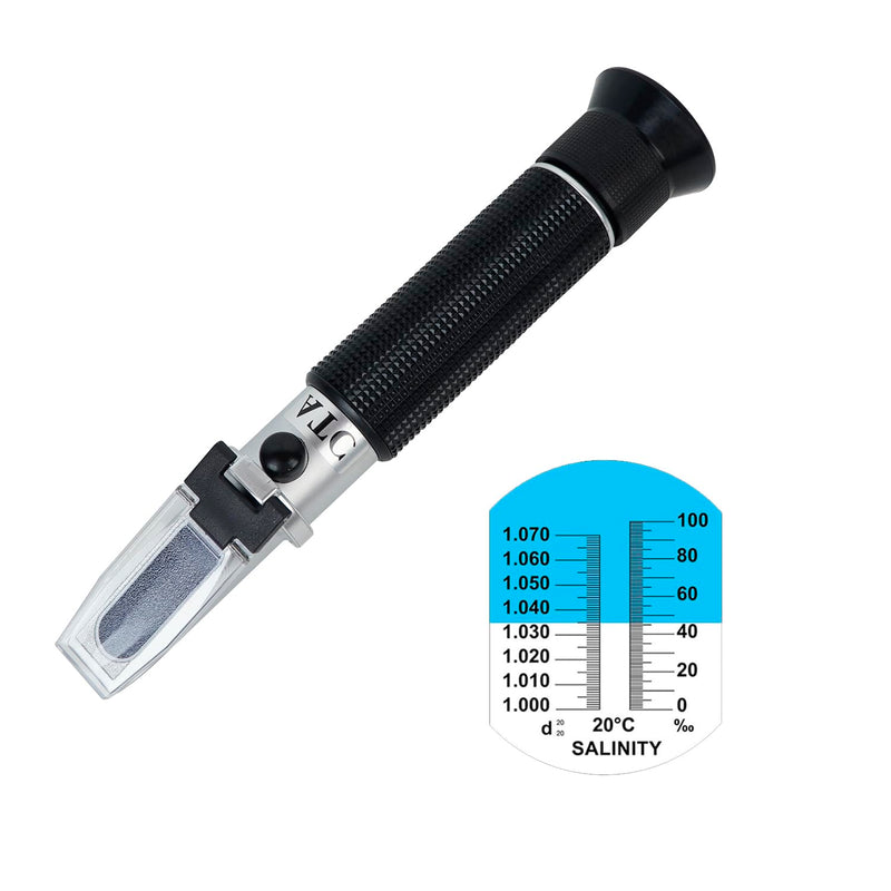 [Australia - AusPower] - Salinity Refractometer with ATC,Saltwater Aquariums Dual Scale 0-100 PPT & Specific Gravity 1.000-1.070 Salinity Tester,for Marine Monitoring,Fish Farming,Pool Hydrometer Meter 