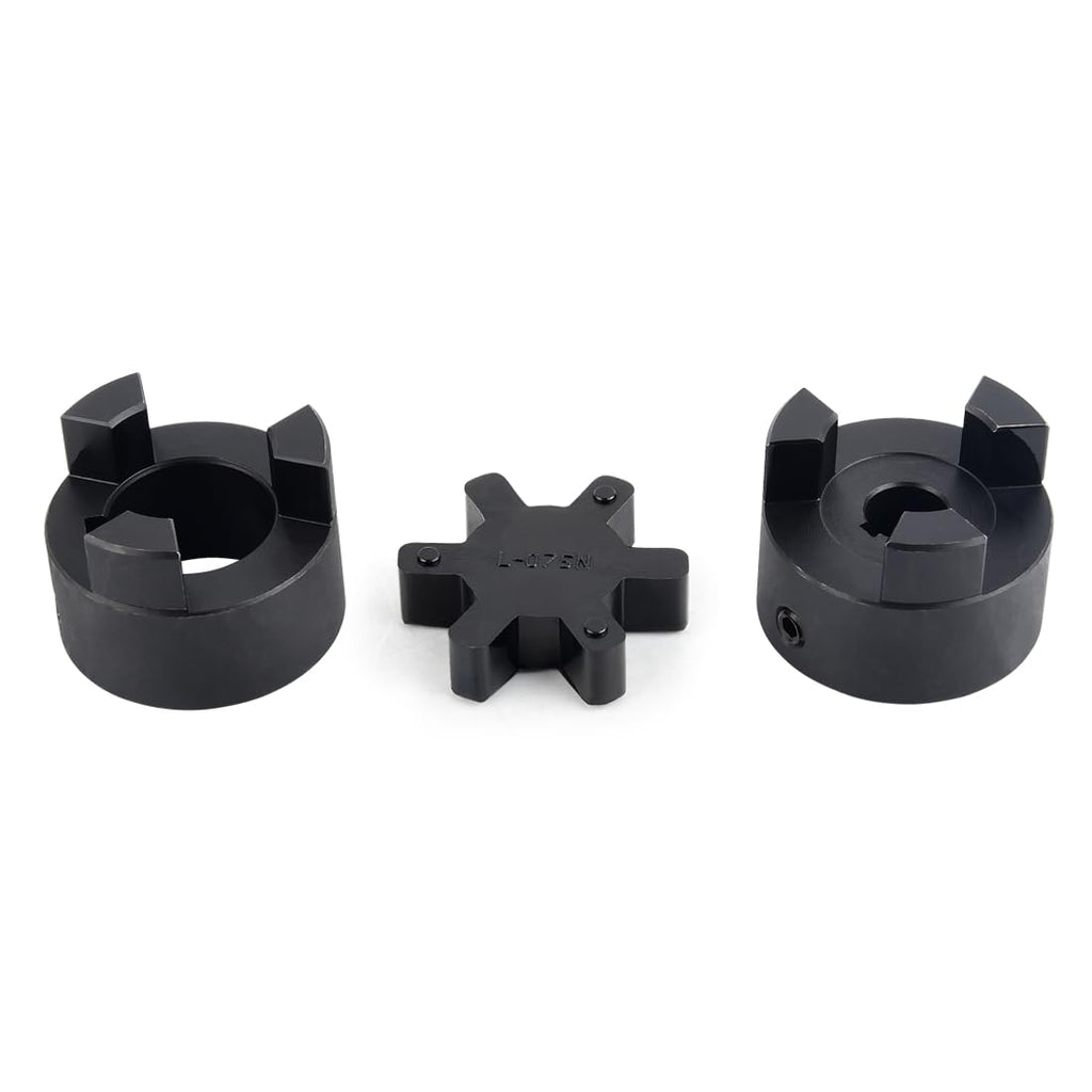 1/2" to 1" L075 Flexible 3-Piece L-Jaw Coupling Coupler Set & Buna-N NBR Rubber Spider for Log Wood Splitter