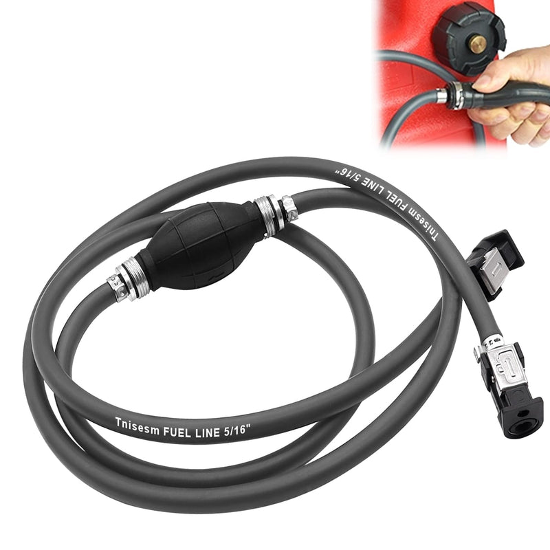 Tnisesm Boat Fuel Line,Outboard Fuel Line,Marine Fuel Line,Boat Fuel Line with Bulb 5/16 Inch Hose x 6 Ft Gray