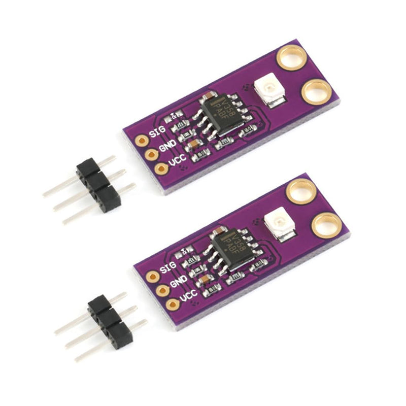 [Australia - AusPower] - HiLetgo 2pcs GUVA-S12SD UV Detect Sensor Ultraviolet Light Sensor Module S12SD Light Sensor Wavelength Detection Range 240nm-370nm 130 Degrees Large Angle Detection 