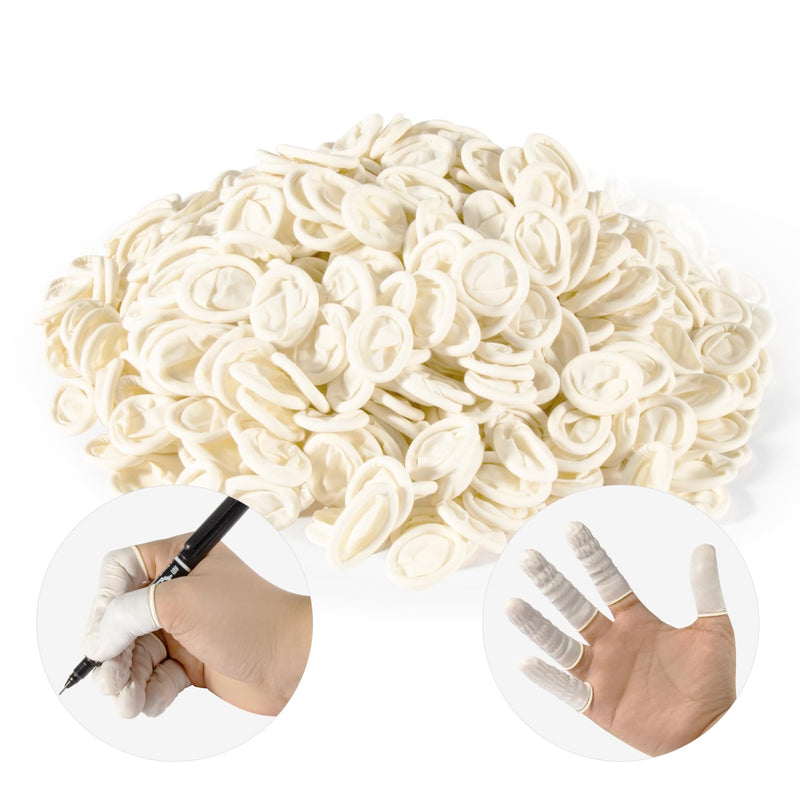 [Australia - AusPower] - 280 PCS Finger Cots - Disposable Medium Finger Gloves Finger Protector Rubber Fingers Cover Finger Shields Finger Sleeves for Beauty Nail Art Tattoo Industrial Electric Finger Cot(White) 