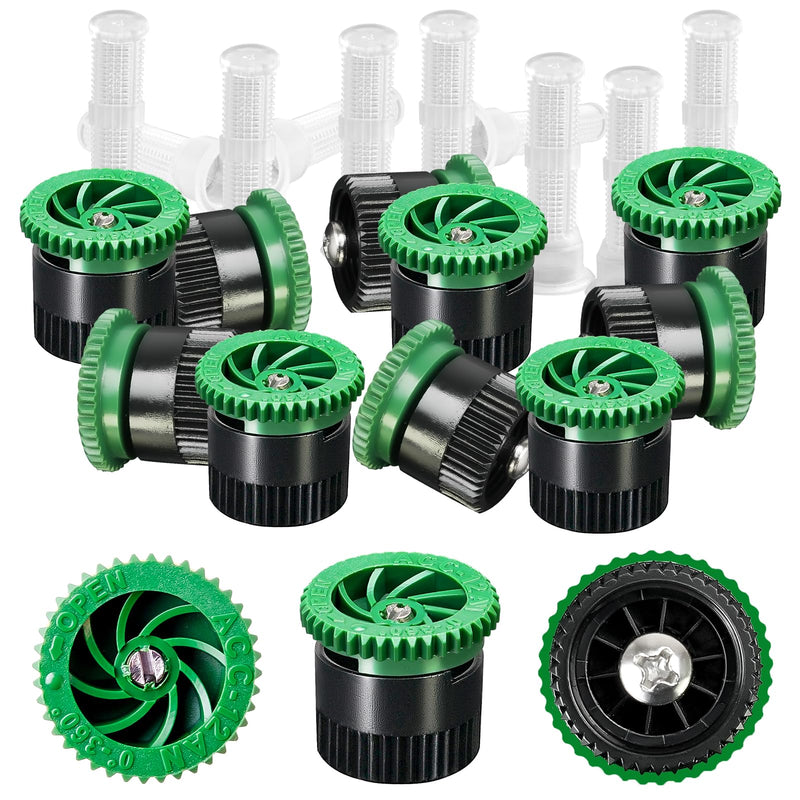 [Australia - AusPower] - 10 Pieces Variable Arc Nozzle, Pop-up Sprinkler Heads Replacement Compatible with Most of 360 Degree Adjustable Pop Up Sprinklers Spray Head for Garden Lawn Irrigation (12AN) 