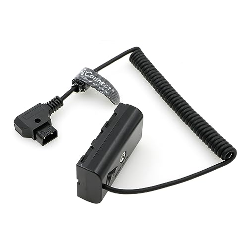 NP-F550 Dummy Battery to D-tap Power Coiled Cable for NP-F550 F770 F570 F970 Atomos Ninja V Monitor SmallHD Monitor