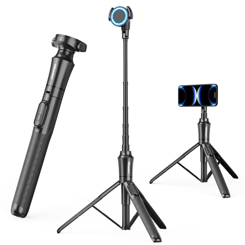 [Australia - AusPower] - UBeesize 62'' Magnetic Selfie Stick Phone Tripod with Wireless Remote, Extendable Cell Phone Tripod Stand, Compatible with MagSafe, Cellphone Tripod for iPhone 15 14 13 12 Series and Android Phones 