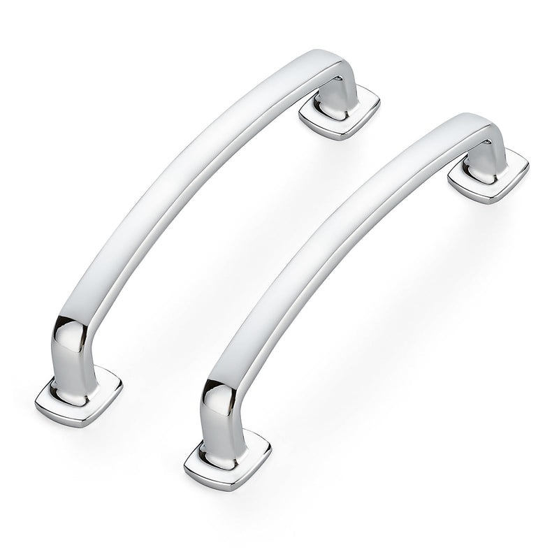 10 Pack Cabinet Handles Arch Cabinet Pulls - 5 Inch Drawer Pulls Polished Chrome Kitchen Drawer Handles Curved Dresser Hardware Solid Kitchen Hardware 5" Hole Center 10