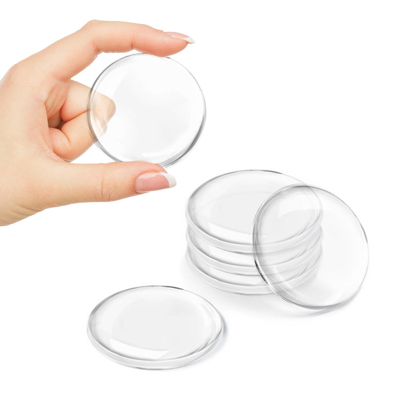 [Australia - AusPower] - Door Knob Wall Shield, 2" Clear Self Adhesive Round Soft Rubber Door Stopper Wall Protector, 6 PCS Reusable Solution for Stopping Wall Damage & Noise from Doors, Refrigerators (Round 2" 6 PCS, Clear) Round 2" 6 PCS 