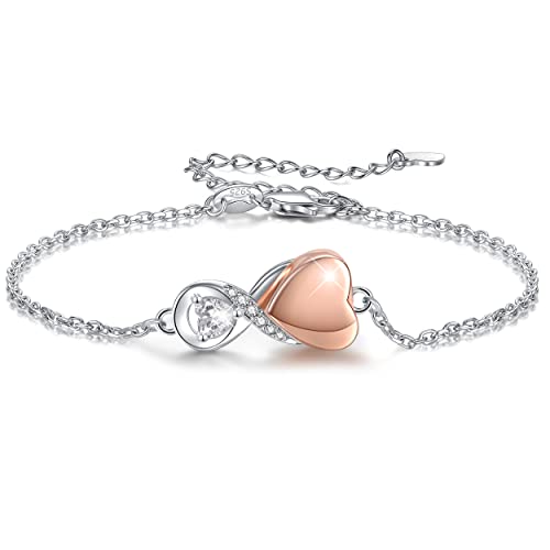 Infinity Cremation Jewelry Bracelet for Ashes for Women Rose Gold
