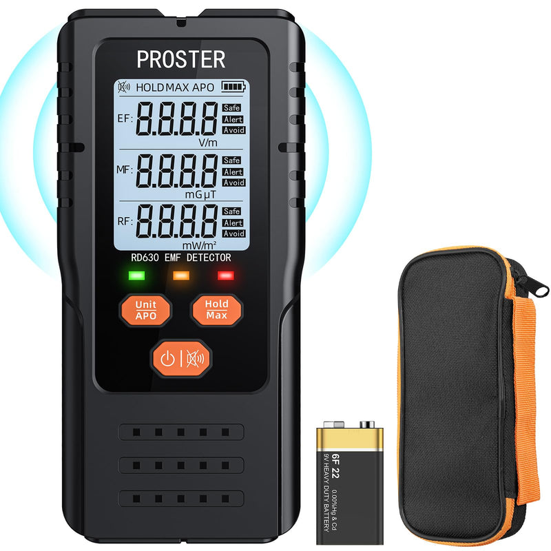 [Australia - AusPower] - Proster EMF Meter, 3in1 Digital Electromagnetic Field Radiation Detector for EF RF MF,5G Cell Tower, WiFi Signal Detector, for Home&Office EMF Inspections, and Ghost Hunting 