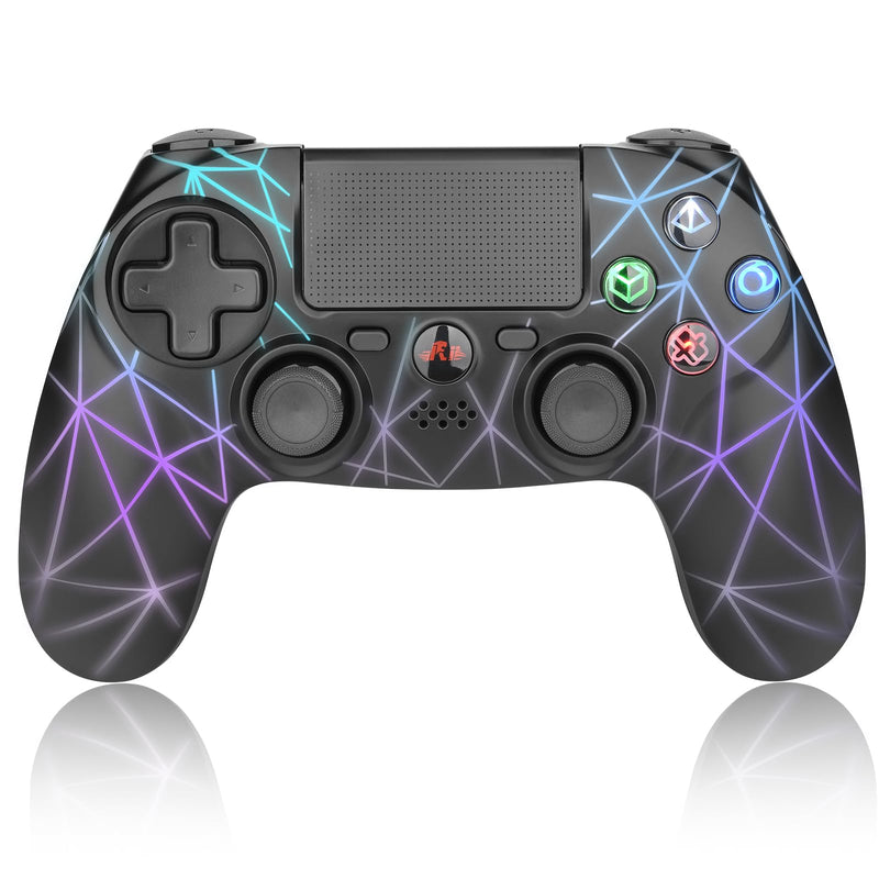 [Australia - AusPower] - Wireless Controller for PS4,1000mAh Battery -3.5mm Audio Jack -RGB Light and 6-axis Gyro Sensor,Dual-shock Gamepad Joystick Compatible with PS4/PS3/Android/Windows(Crackle Design) 
