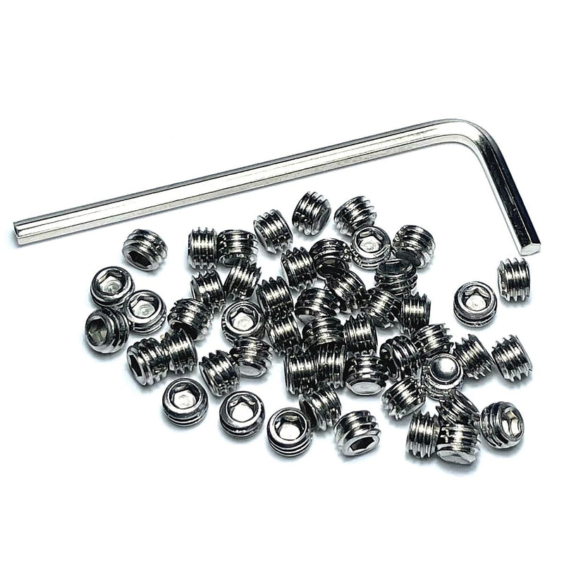 [Australia - AusPower] - 50pcs Set Screws 10-32 x 1/8 inch 304 Stainless Steel Allen Head Hex Hexagon Socket Set Screws with 3/32 Allen Wrench,Set Grub Screws Hex Allen Head Socket Set Screws.(1/8" Length) 