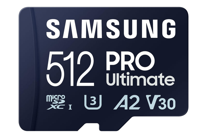 [Australia - AusPower] - SAMSUNG PRO Ultimate microSD Memory Card + Adapter, 512GB microSDXC, Up to 200 MB/s, 4K UHD, UHS-I, Class 10, U3,V30, A2 for GoPRO Action Cam, DJI Drone, Gaming, Phones, Tablets, MB-MY512SA/AM Micro SDXC PRO Ultimate (200MB/s) 