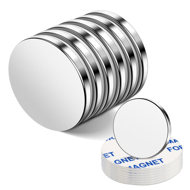 [Australia - AusPower] - TRYMAG Small 20x3mm 6 Pieces Strong Neodymium Magnets, Disc with Adhesive Backing for Crafts, Heavy Duty Permanent Rare Earth Magnets for Fridge, DIY, Board, Office 20x3 6p Silver 
