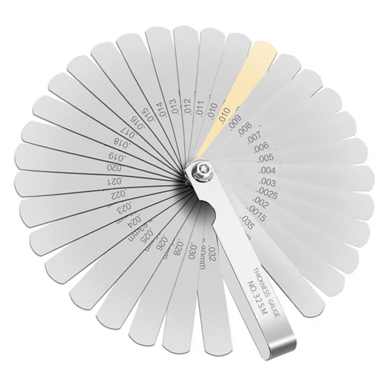 [Australia - AusPower] - Feeler Gauges - 32 Blades Feeler Gauge Set Stainless Steel Dual Marked Metric and Standard SAE - Valve Thickness Gauge (32-Blade Tapered Feeler Gauge) 32-BLADE TAPERED FEELER GAUGE 