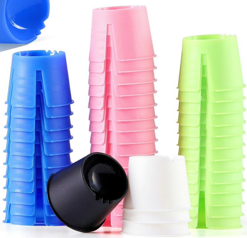 [Australia - AusPower] - JMU Disposable Dappen Dish Dental 100pcs Plastic Dappen Dish, Mini Small Mixing Cups, Assorted Colors 