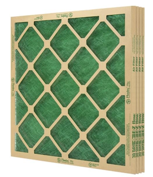Generic AA Flanders 30x20x1 MERV 1 furnace filters, 4-pack, shown in product packaging