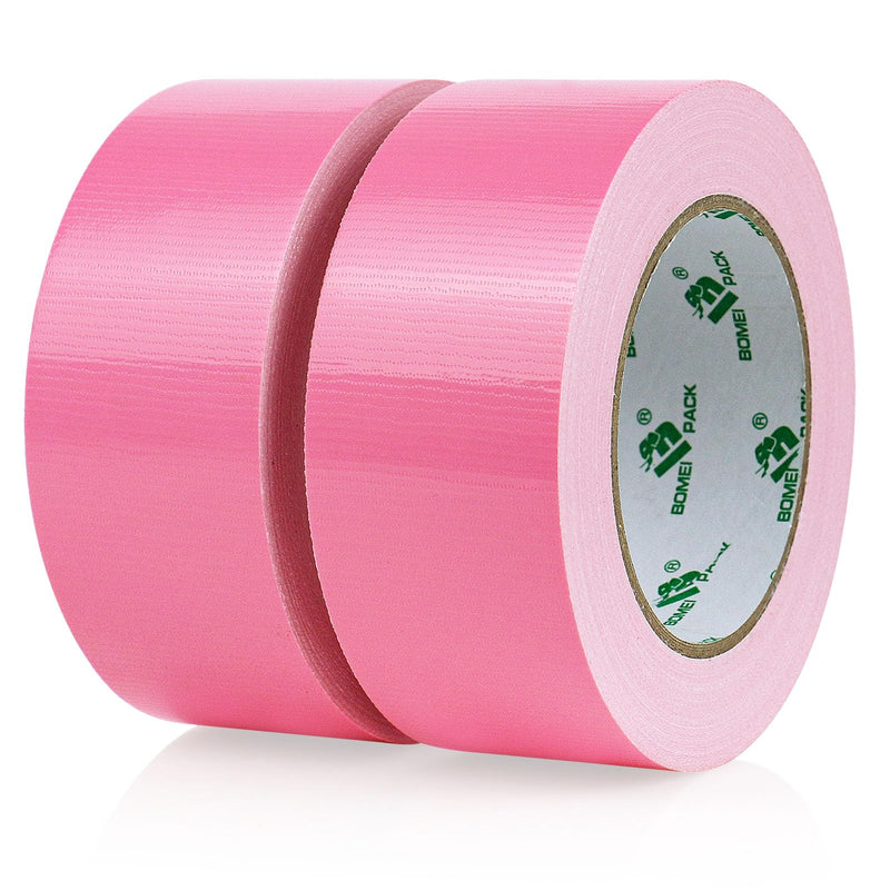 BOMEI PACK Color Duct Tape Pink, Heavy Duty Strong Industrial Duct Tape 9mil x 1.88inch x 30yds for Packing and Repairing 2Rolls (1.88inch x 30yds)