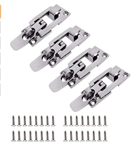 SHENGHUISS Boat Door Lock Latch Anti-Rattle Lockable Hold Down Clamp Latch Marine Grade 316 Stainless Steel with Screws B- 4 Pack