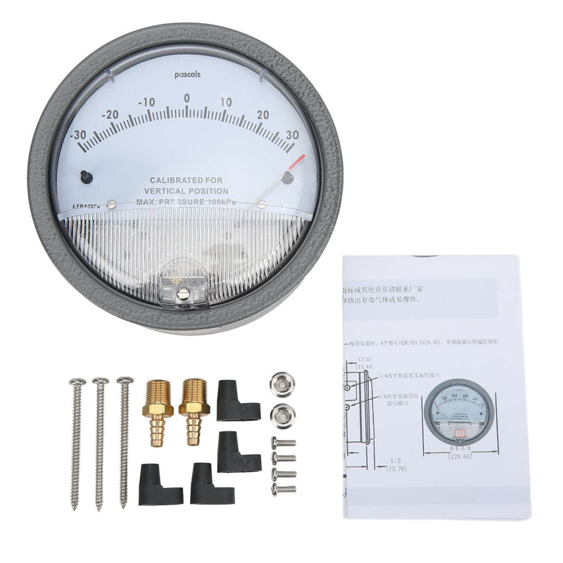 [Australia - AusPower] - Differential Pressure Gauge HVAC Pointer Pressure Gauge Differential Pressure Detection Gauge Clean Room HVAC Filter Industrial Pressure Gauges 