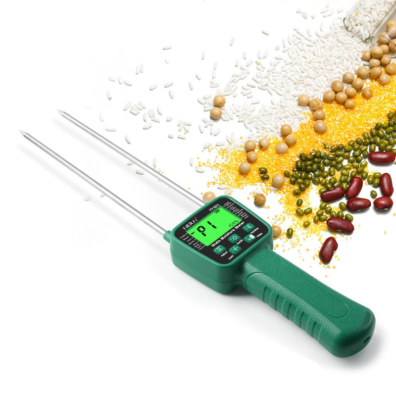 [Australia - AusPower] - Portable Hay Moisture Meter, LCD Digital Tool Moisture Meter, Wheat Soybean Grain Moisture Tester, with Voice Broadcast, for bran, Forage Grass, Testing Fibre 