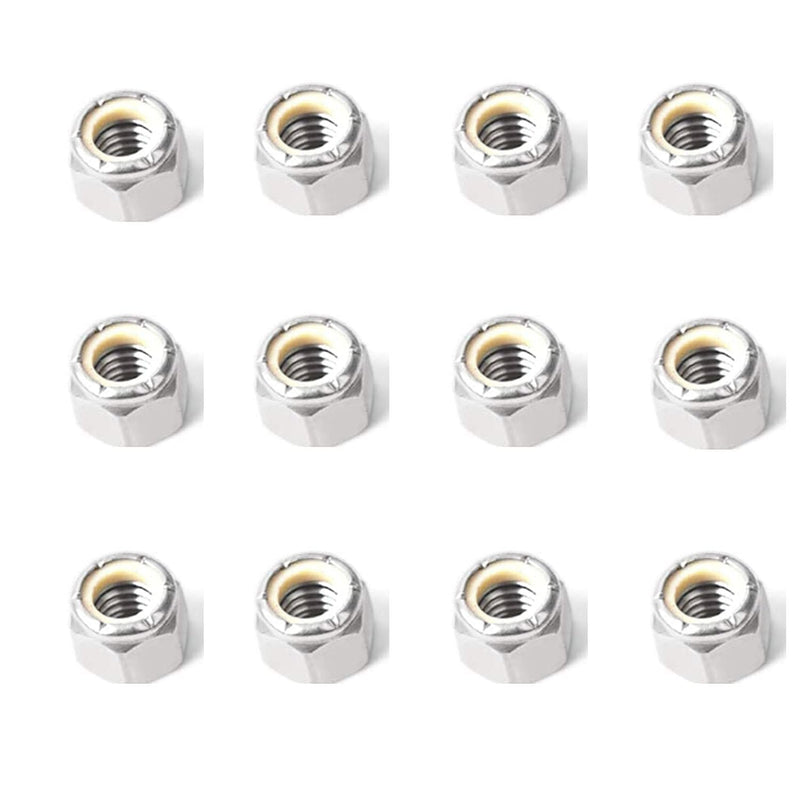 [Australia - AusPower] - 6-32 Nylon Insert Hex Lock Nuts,Hincell 110pcs 304 Stainless Steel Locknuts, Hex Drive, Bright Finish, 6-32(110pcs) 