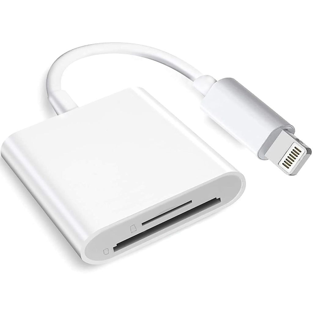 [Australia - AusPower] - (Apple MFi Certified) Lightning to SD Card Camera Reader for iPhone iPad, 2 in 1 Dual Card Slot Supports SD and TF Card, Portable Sd Card Adapter, Plug and Play 2 Slot 