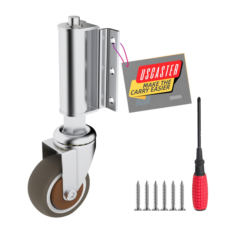 [Australia - AusPower] - Gate Wheel 2inch Gate Caster for Wooden Gate 80lbs Capacity 360 Degree Rotation Solid Rubber Tire Spring-Loaded Gate Wheels with Screws & Screwdriver TPR-2inch 