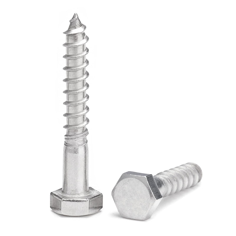 [Australia - AusPower] - 1/2 X 1-1/2" Hex Head Lag Screws Bolts, 304 Stainless Steel 18-8, Hexagon Head Wood Screws Hex Lag Screws, Pack of 5 1/2 X 1-1/2" 