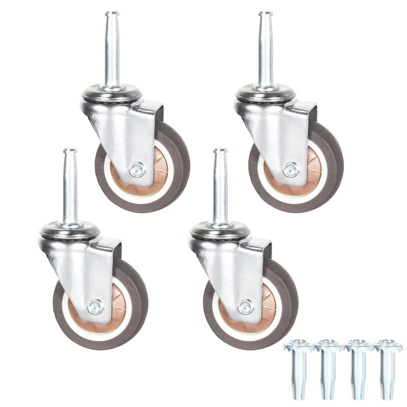 [Australia - AusPower] - Stem Caster Wheels with 5/16" x 1-1/2" (8 x 38mm) Stem Sockets TPR Replacement Castors Swivel Casters for Carts, Furniture, Dolly, Workbench (2.0 inch Without Brakes) 2.0 inch without Brakes 