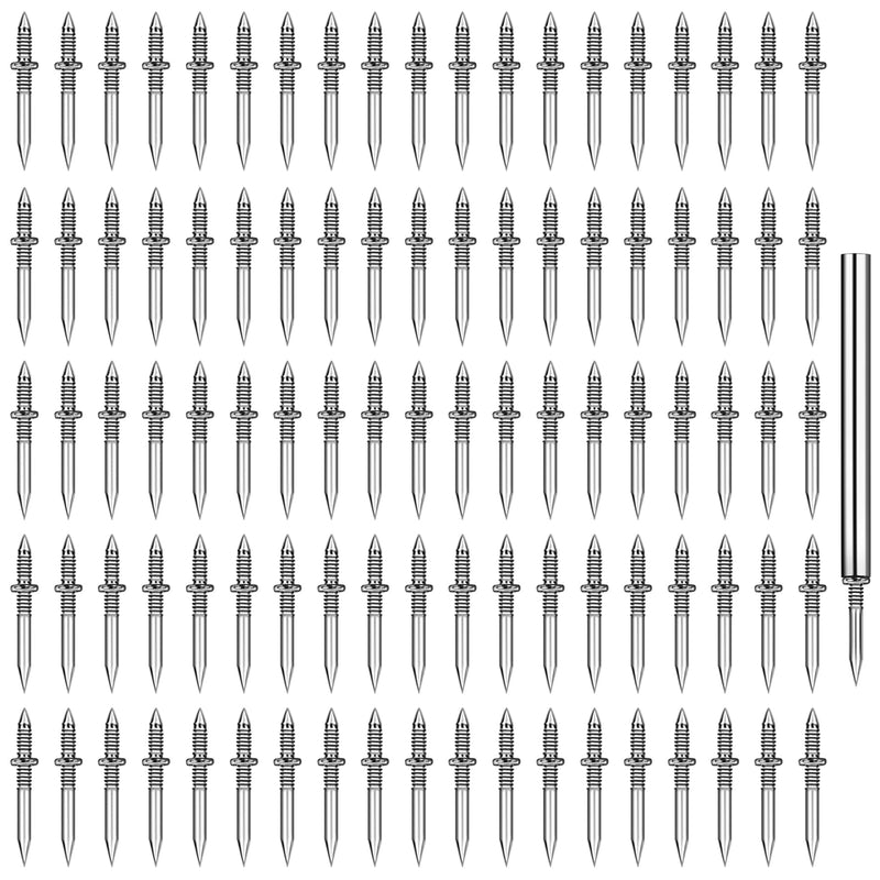 [Australia - AusPower] - Double-Head Skirting Thread Seamless Nail, Double-Headed Nails, Seamless Skirting Thread Nails with Solid Wood Baseboard,Invisible Screws & Nail-Specific Sleeve Tool (100PCS) 100pcs 